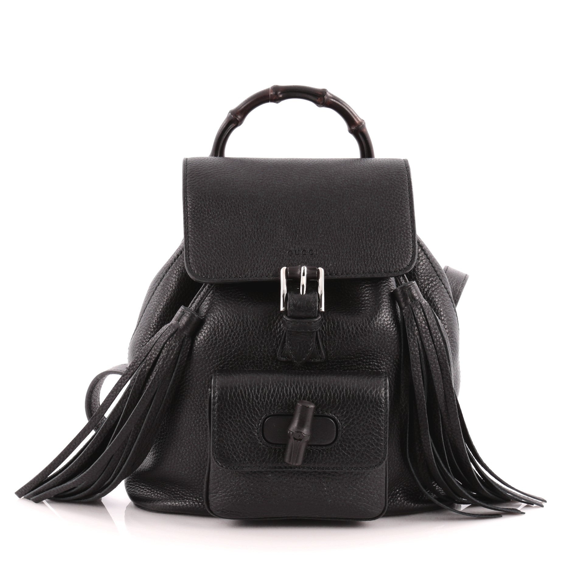 Bamboo Backpack Leather Mini
