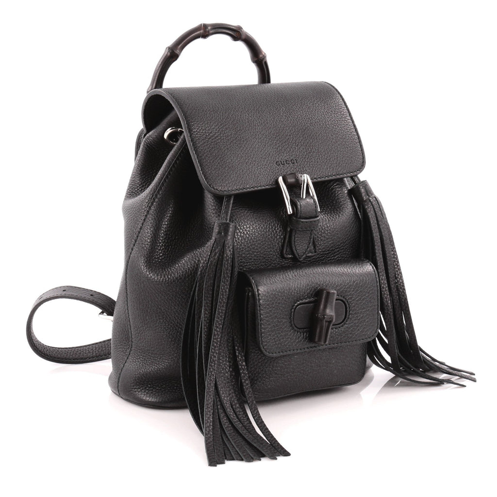 Bamboo Backpack Leather Mini
