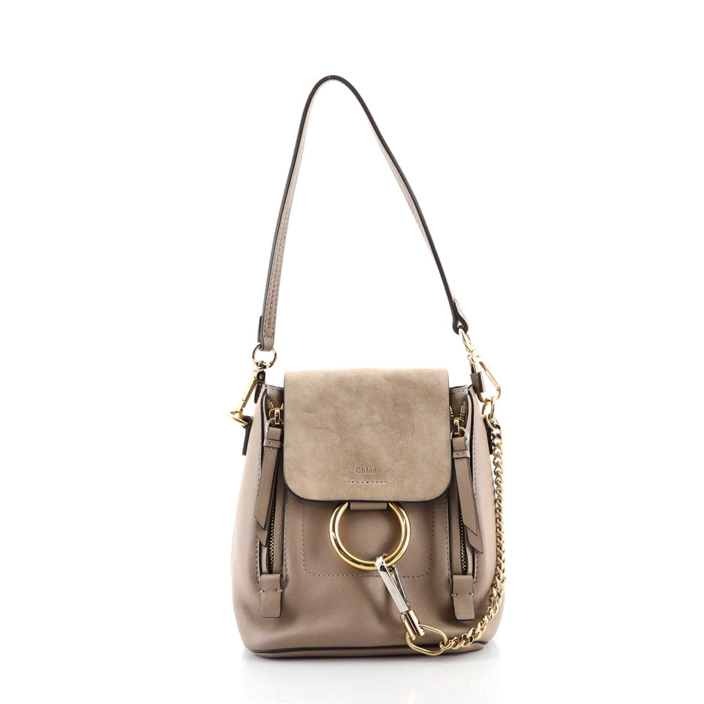 Faye Backpack Leather and Suede Mini