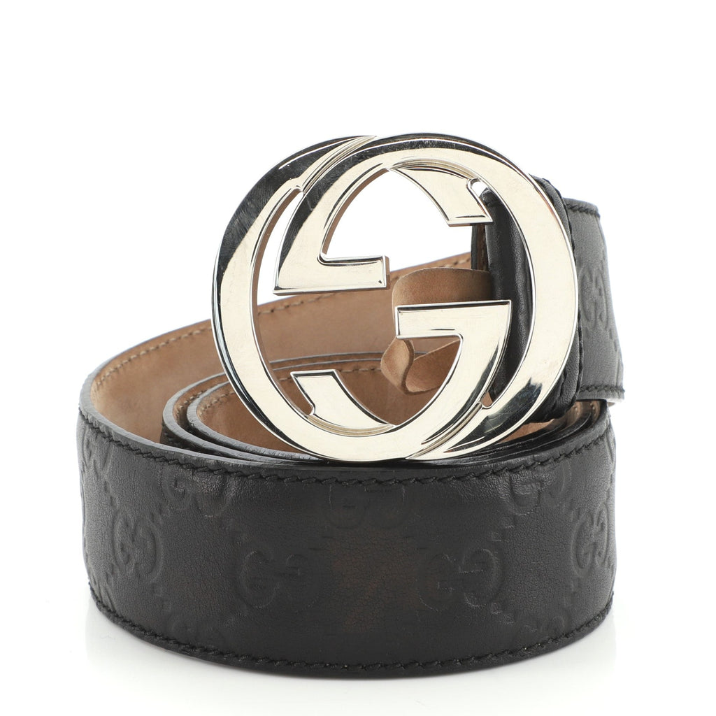 Interlocking G Belt Guccissima Leather Wide 80