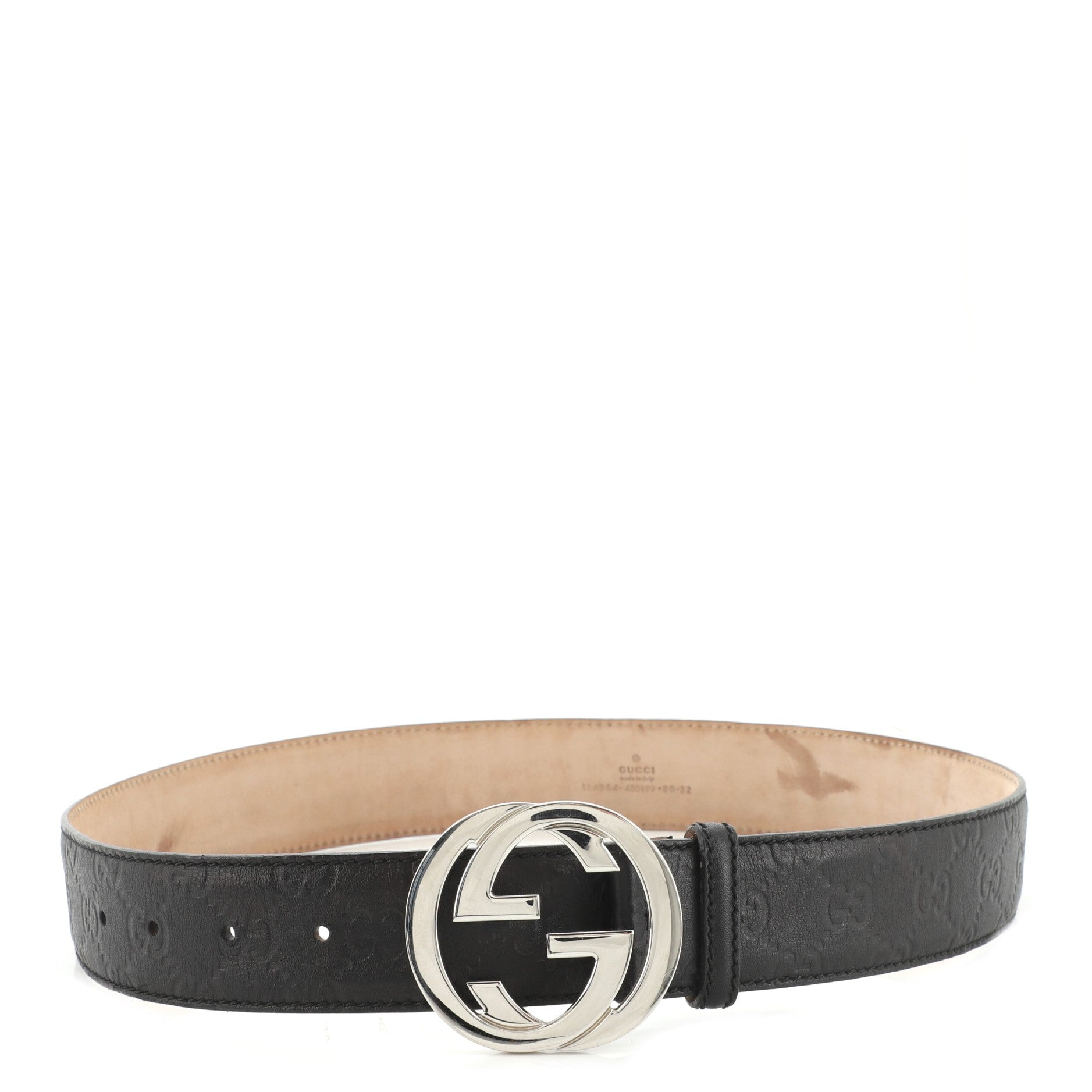 Interlocking G Belt Guccissima Leather Wide 80