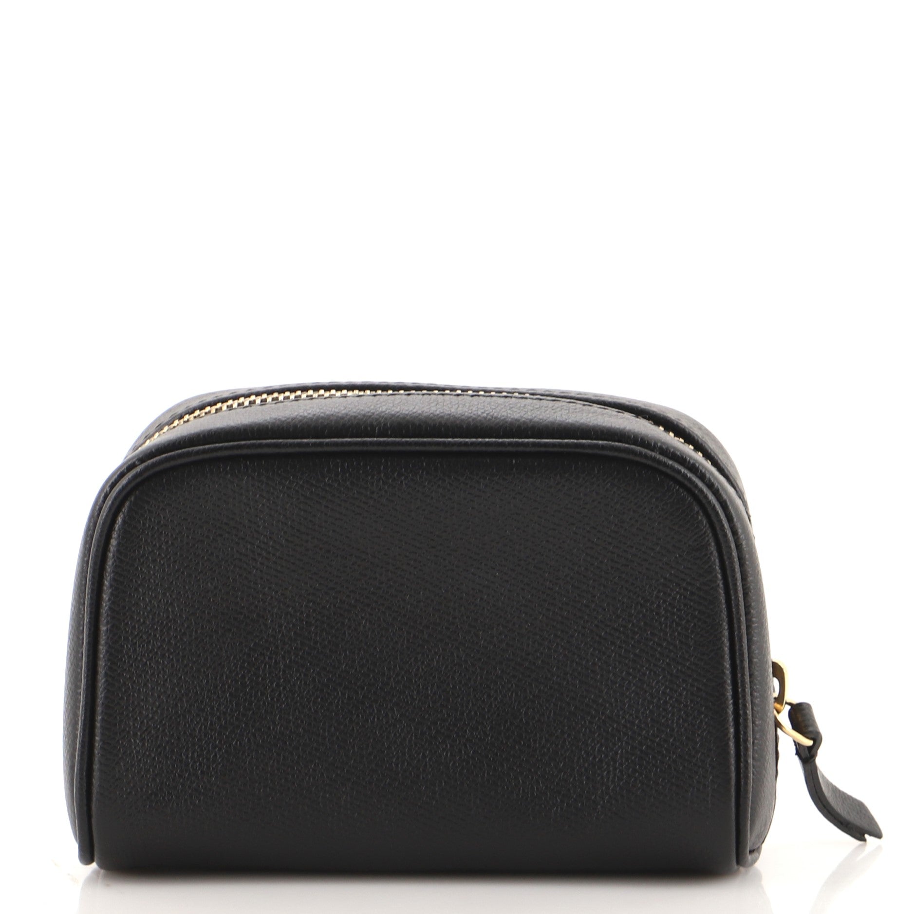 Vintage CC Button Cosmetic Pouch Leather Mini