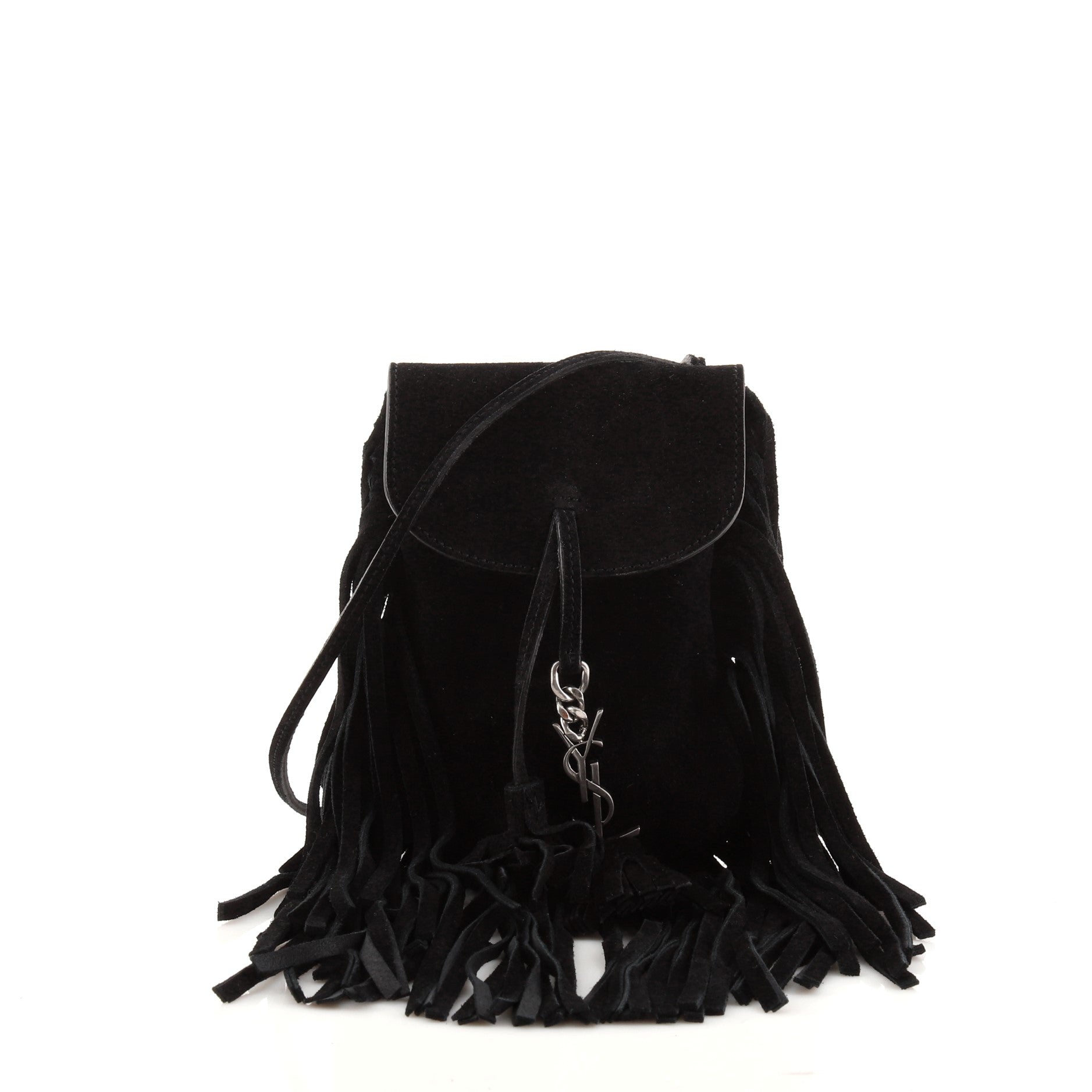 Anita Flat Fringe Crossbody Bag Suede Mini