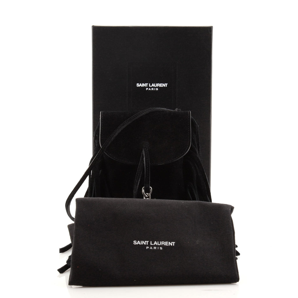 Anita Flat Fringe Crossbody Bag Suede Mini