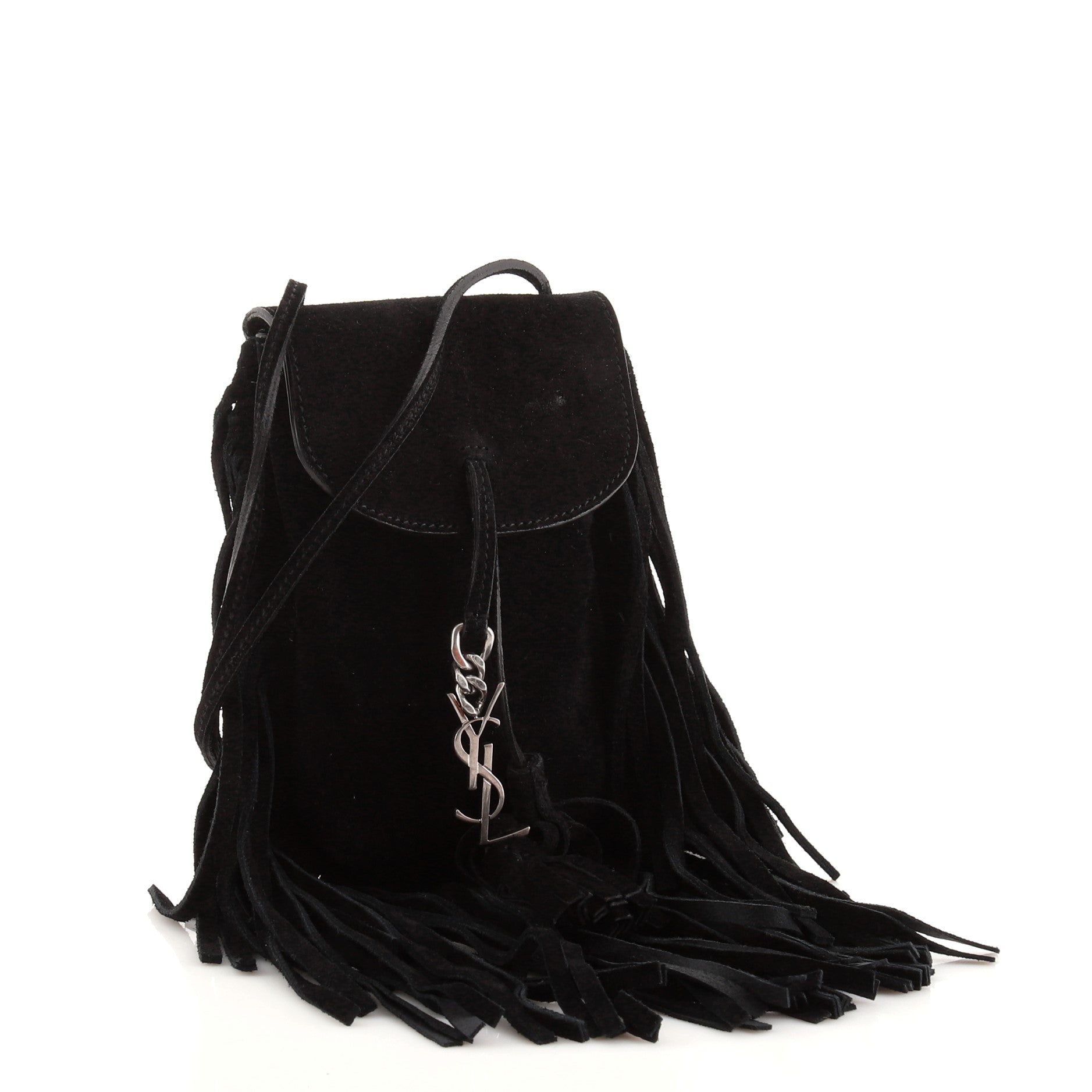 Anita Flat Fringe Crossbody Bag Suede Mini