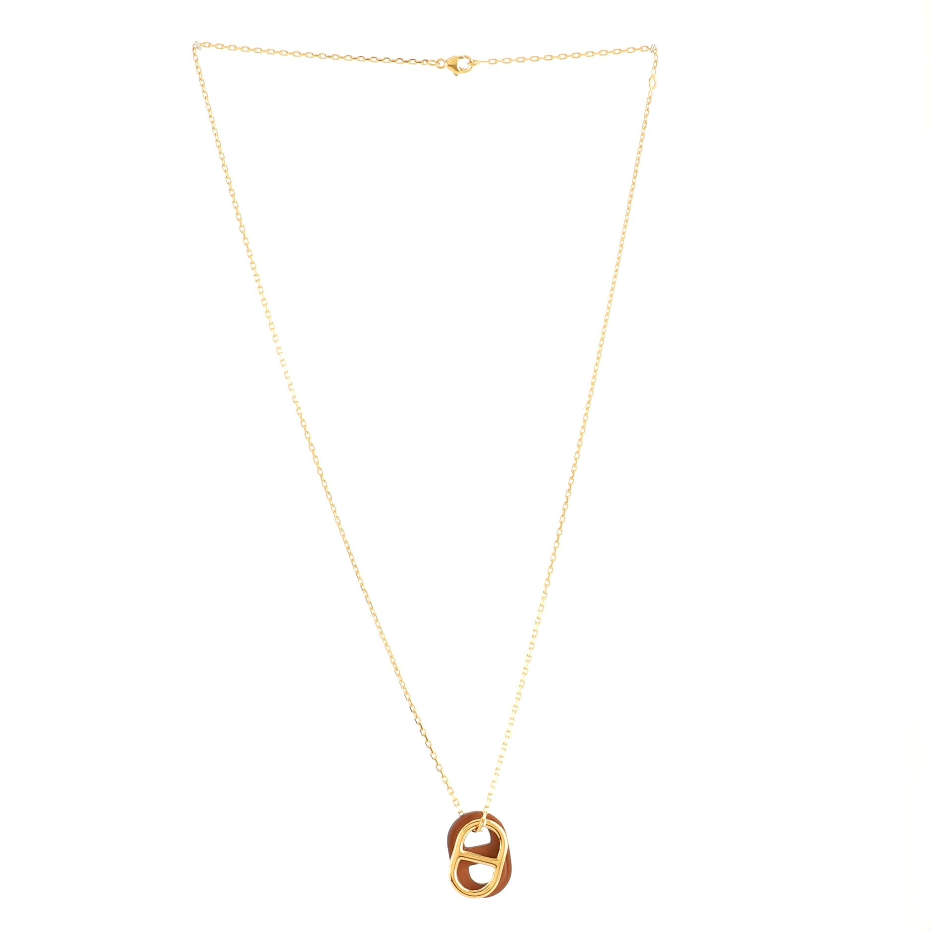 O'Maillon Pendent Necklace Metal and Leather
