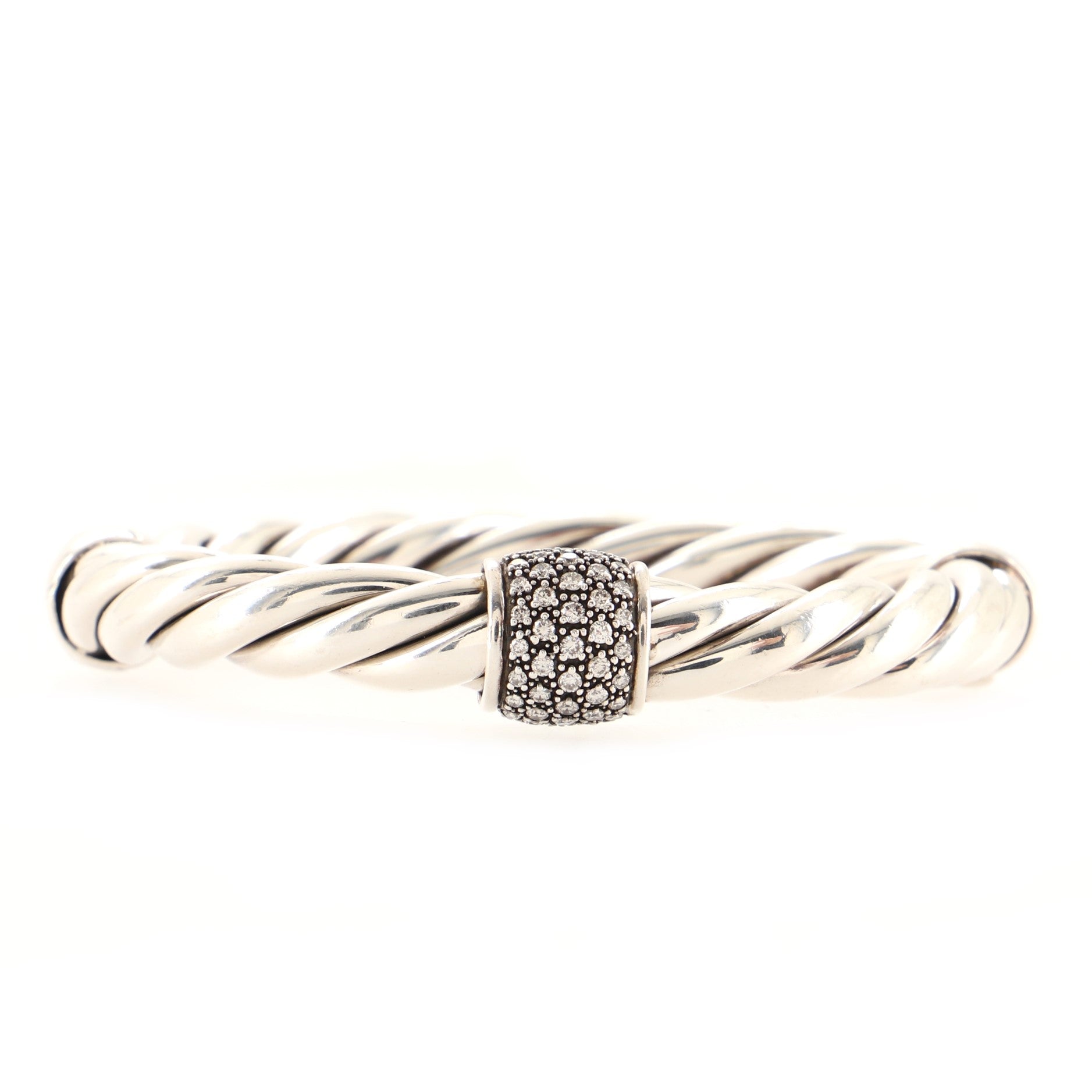 Cable Classic Moonlight Ice Bracelet Sterling Silver with Diamonds 9mm