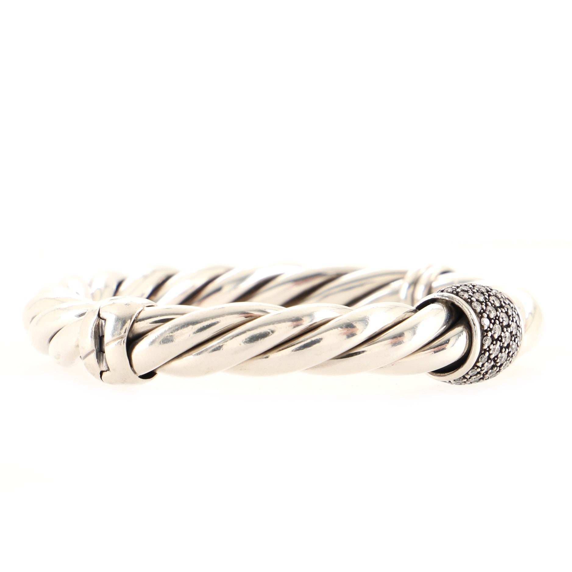 Cable Classic Moonlight Ice Bracelet Sterling Silver with Diamonds 9mm