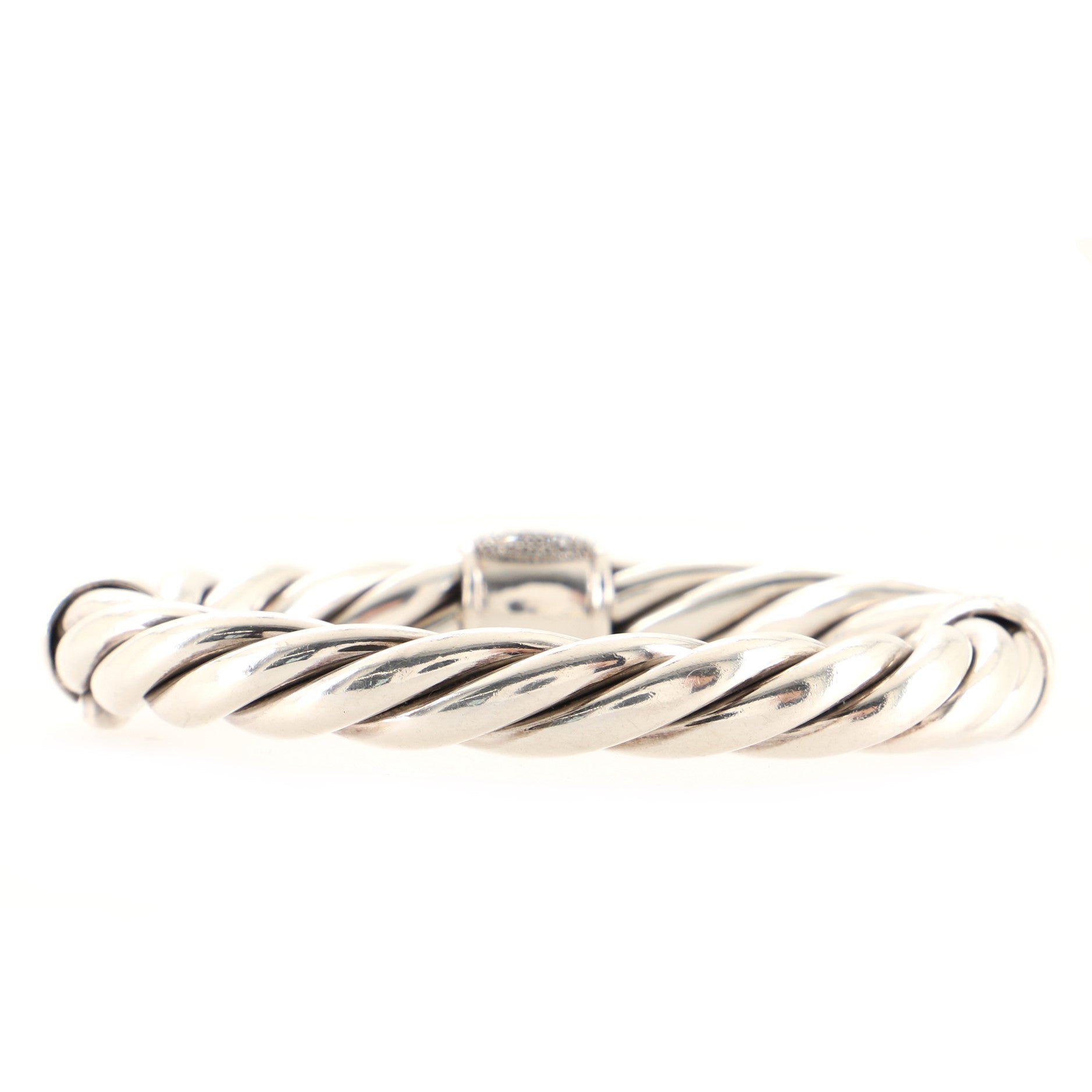 Cable Classic Moonlight Ice Bracelet Sterling Silver with Diamonds 9mm