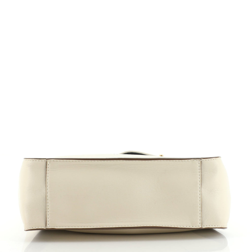 Logo Crossbody Bag Perforated Faux Leather Mini