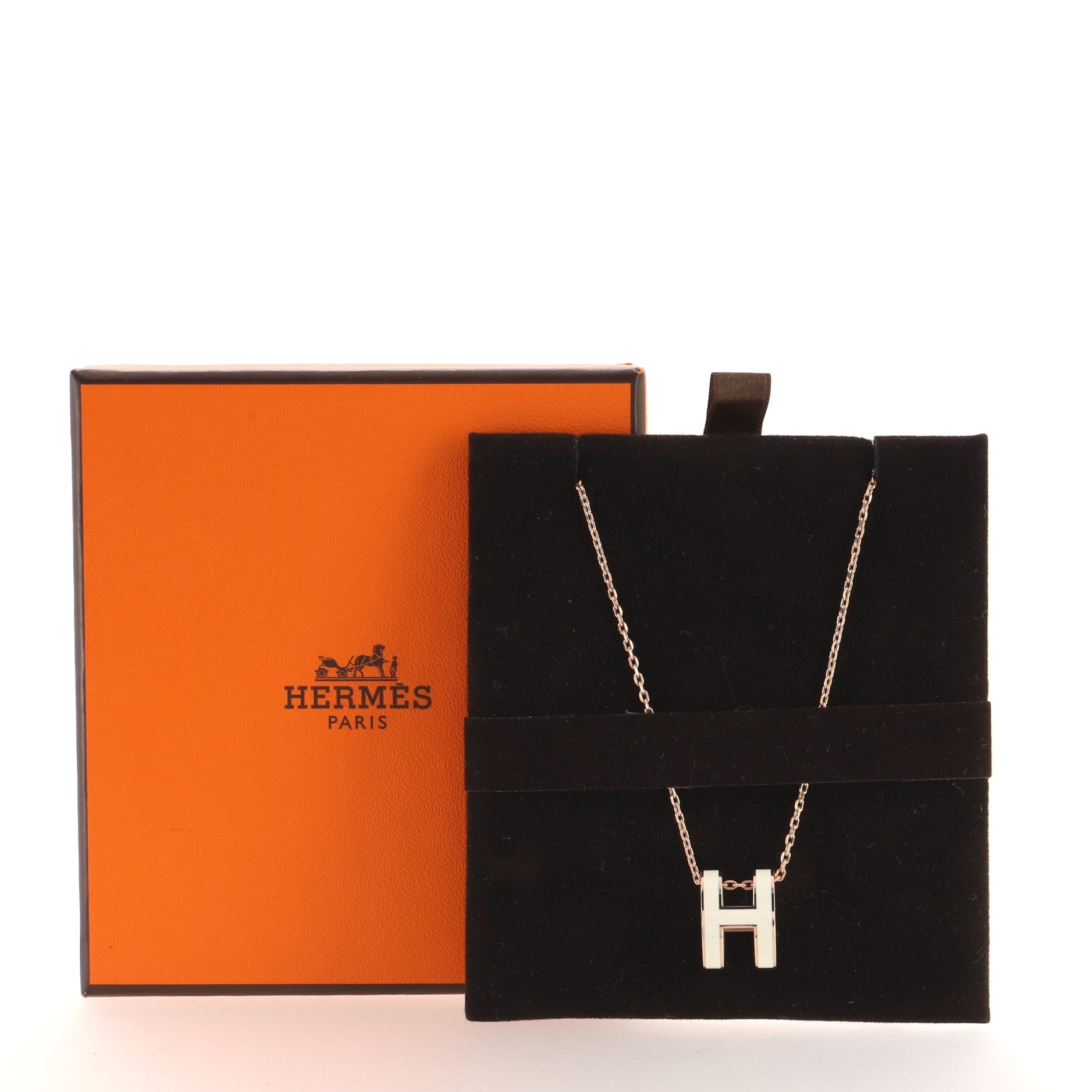 Pop H Pendant Chain Necklace Metal and Enamel