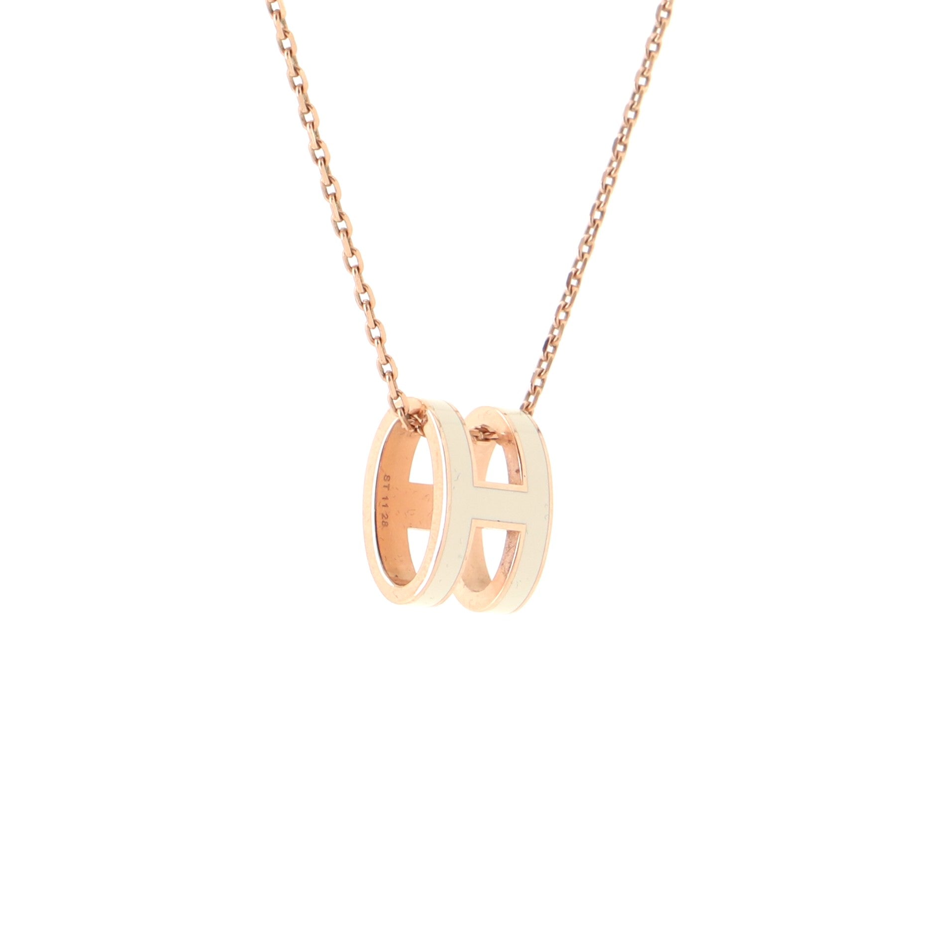 Pop H Pendant Chain Necklace Metal and Enamel