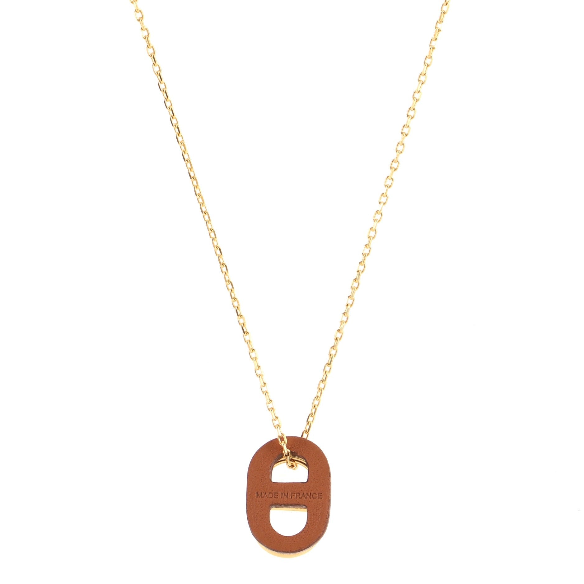 O'Maillon Pendent Necklace Metal and Leather