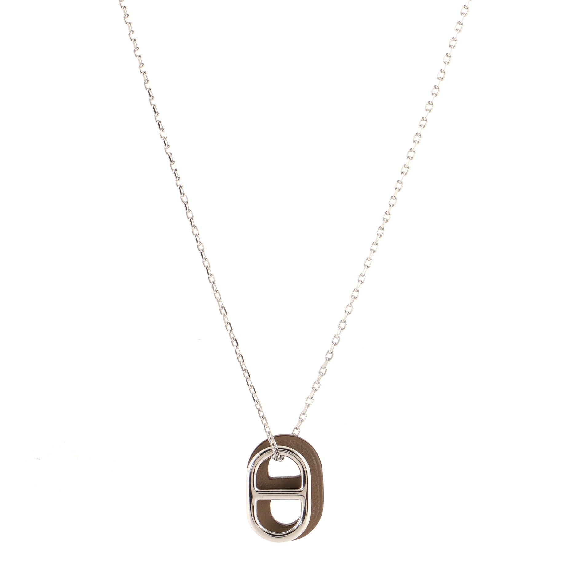 O'Maillon Pendent Necklace Metal and Leather