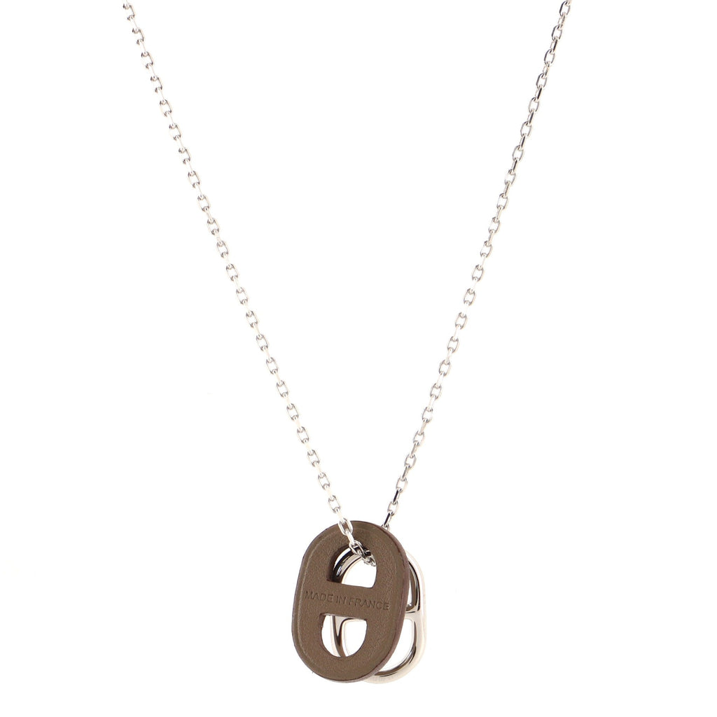 O'Maillon Pendent Necklace Metal and Leather