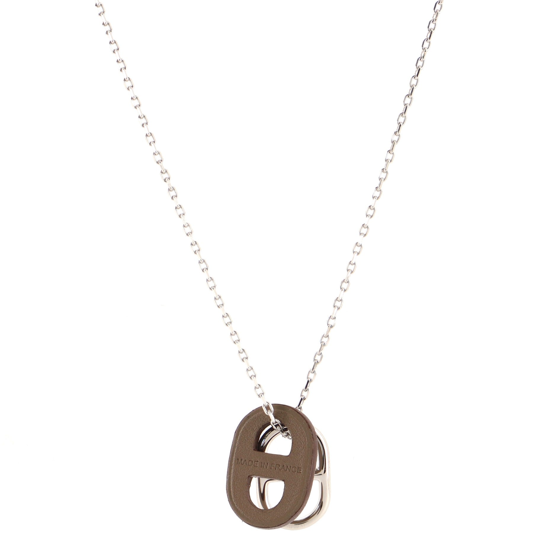 O'Maillon Pendent Necklace Metal and Leather