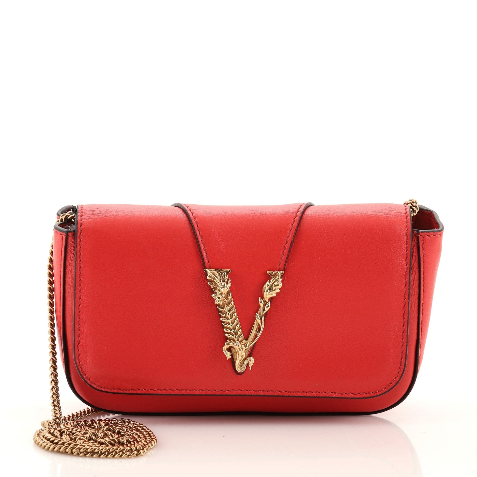 Virtus Clutch on Chain Leather