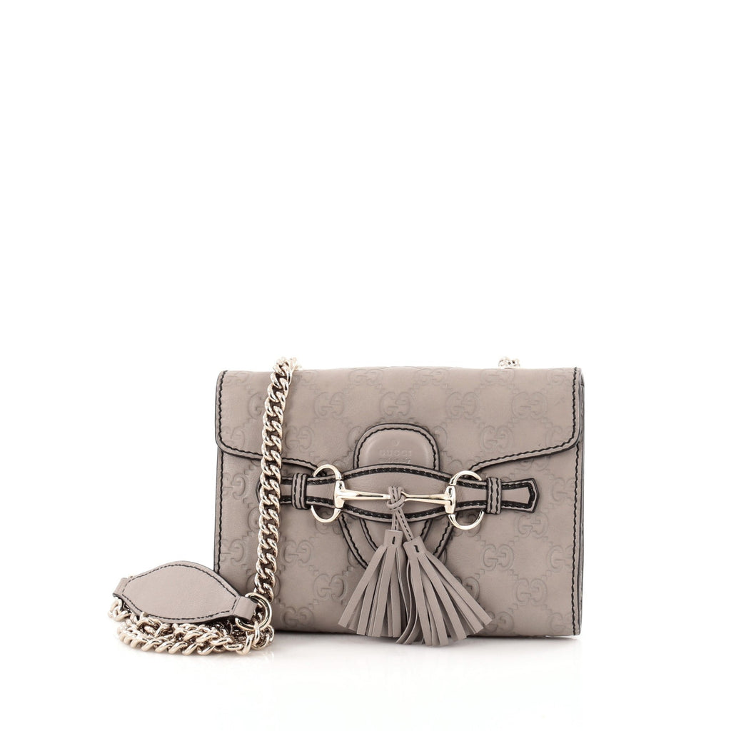 Emily Chain Strap Flap Bag Guccissima Leather Mini