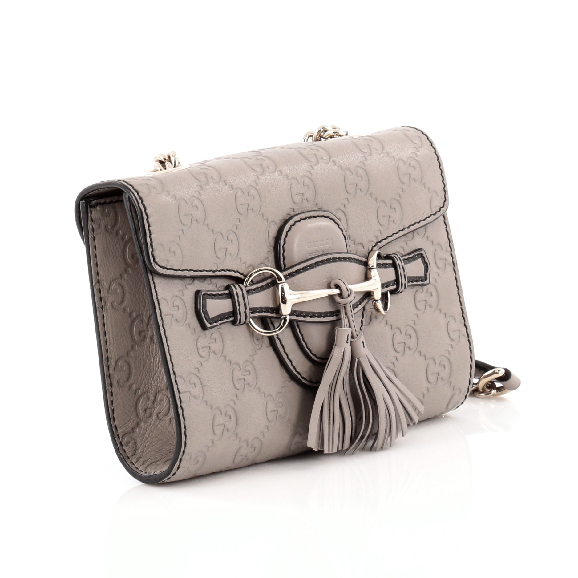 Emily Chain Strap Flap Bag Guccissima Leather Mini