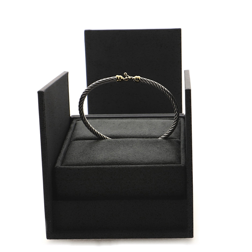 Cable Buckle Bracelet Sterling Silver and 18K Yellow Gold 3mm