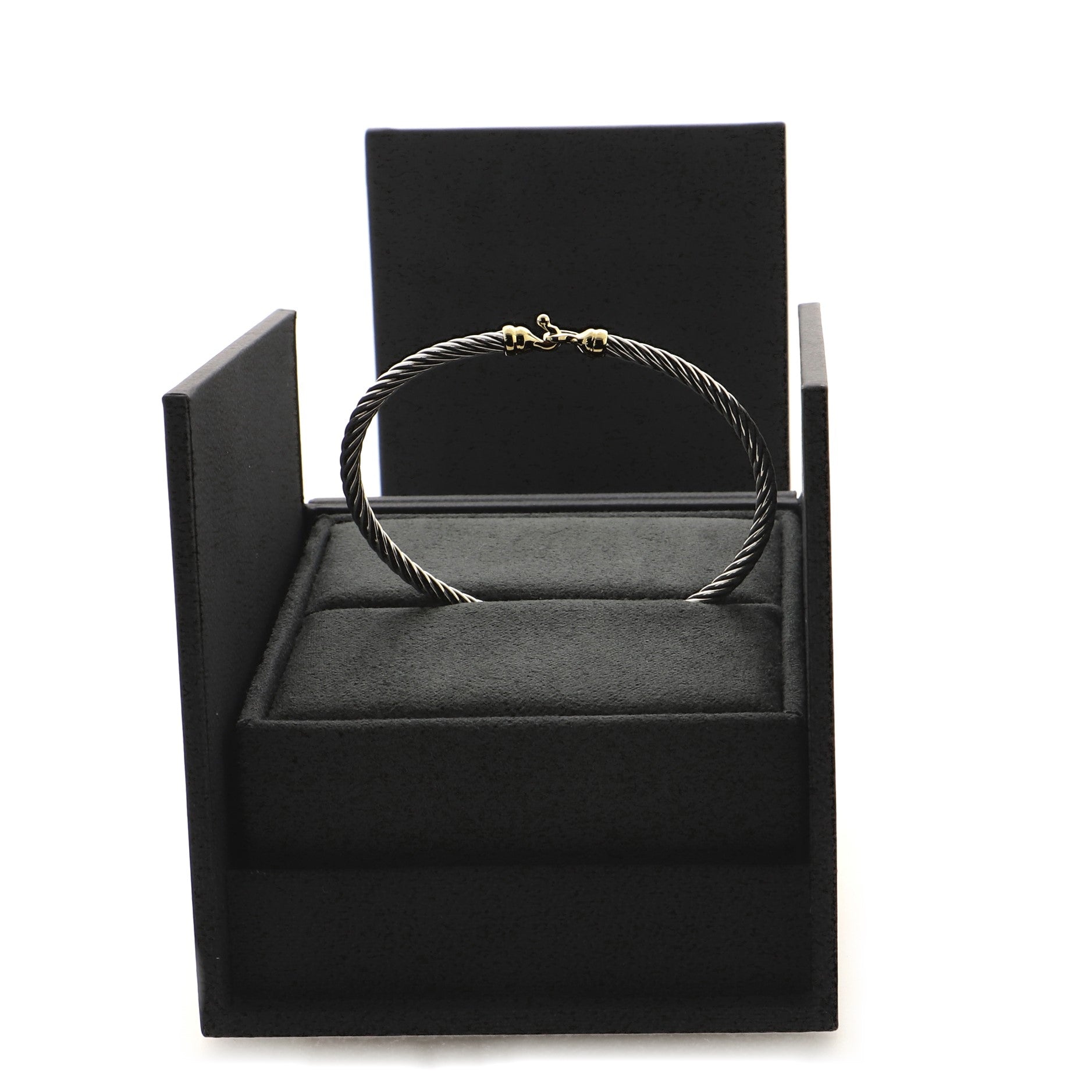 Cable Buckle Bracelet Sterling Silver and 18K Yellow Gold 3mm