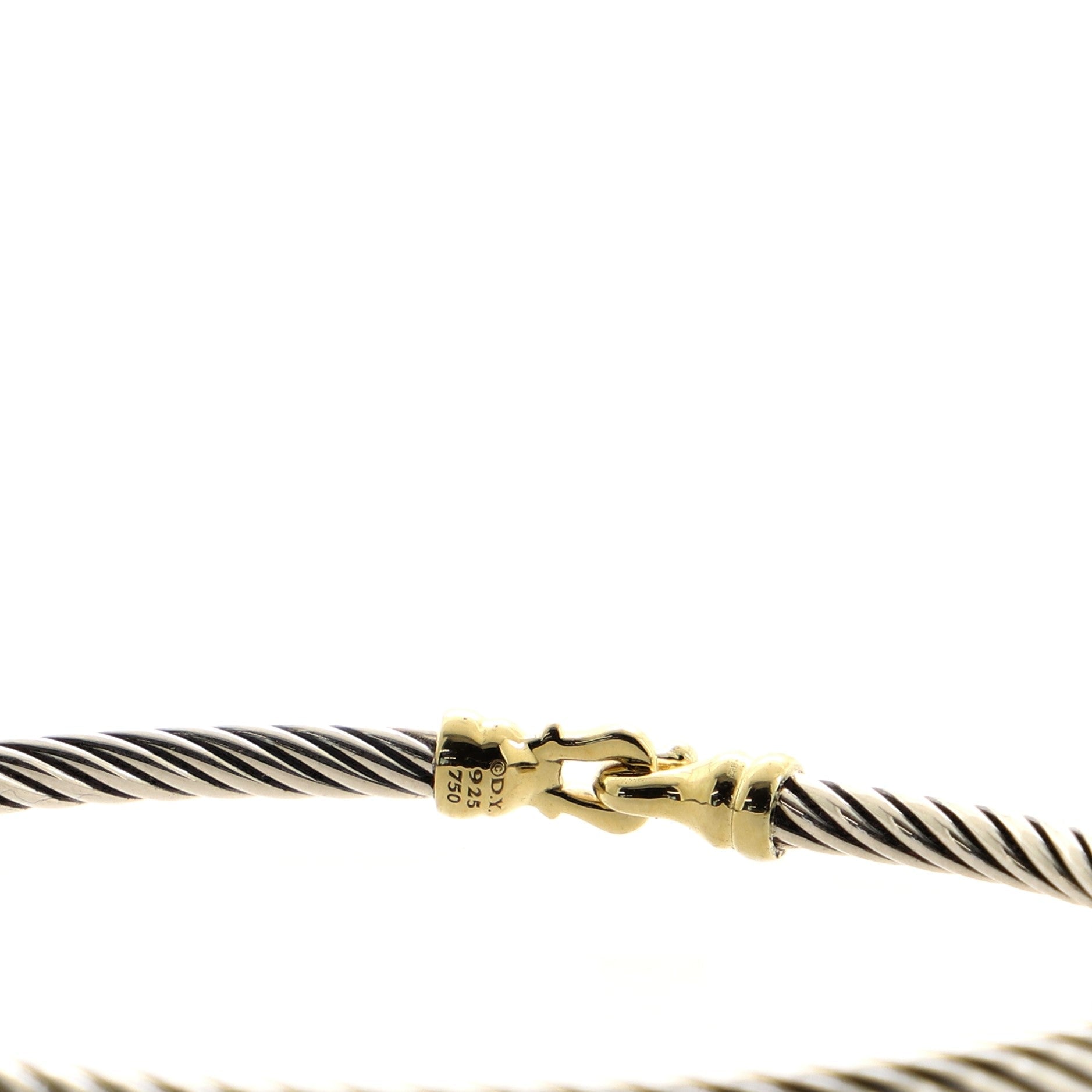 Cable Buckle Bracelet Sterling Silver and 18K Yellow Gold 3mm