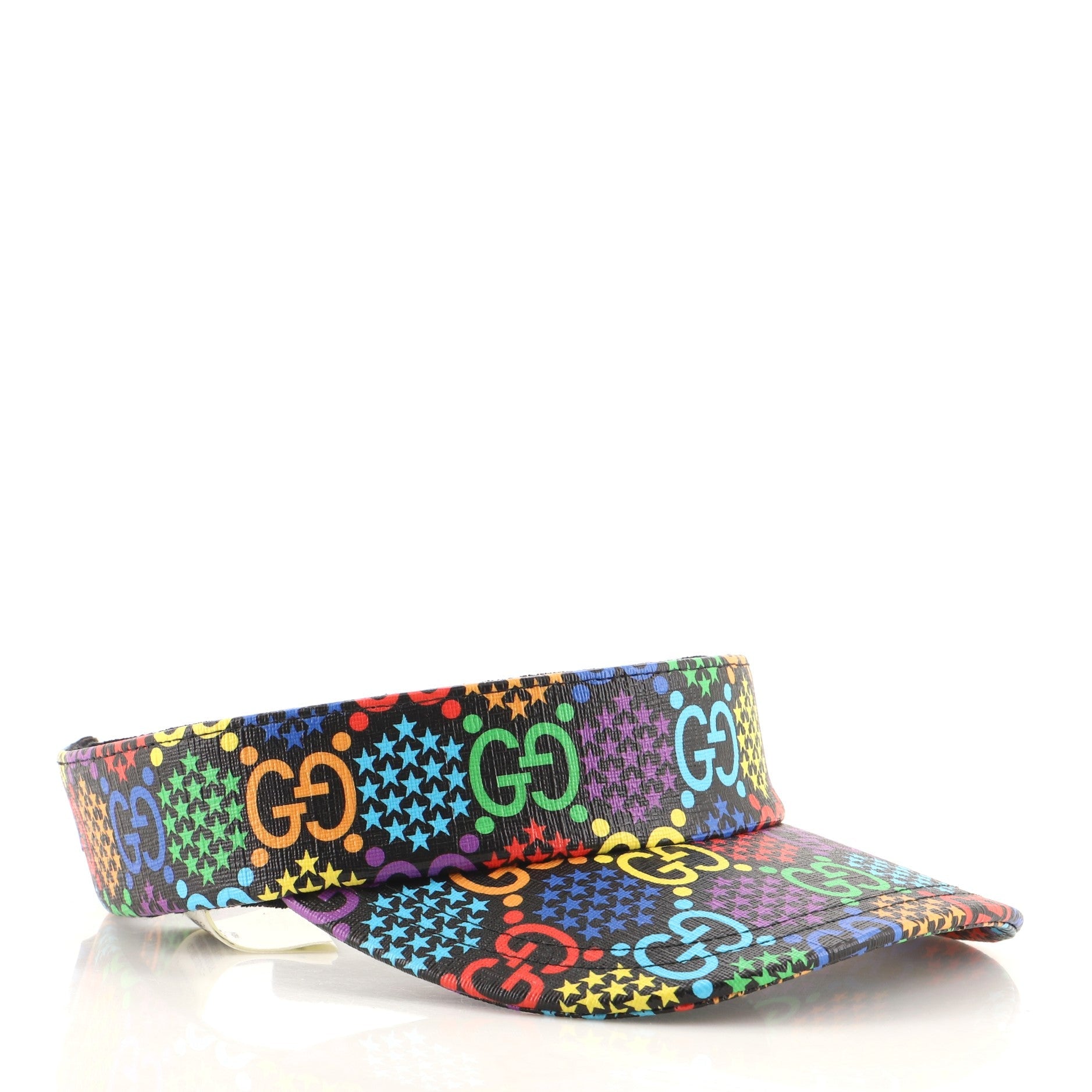 Sun Visor Psychedelic Print GG Coated Canvas Large