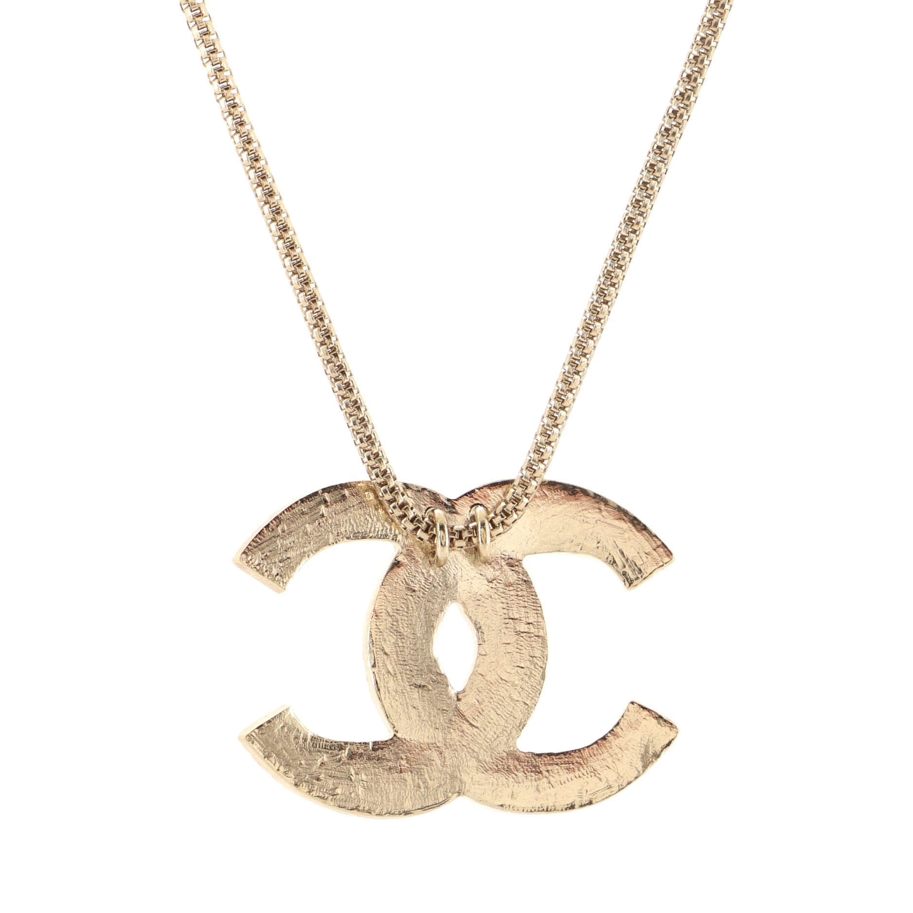 Along the Nile CC Pendant Necklace Metal and Resin