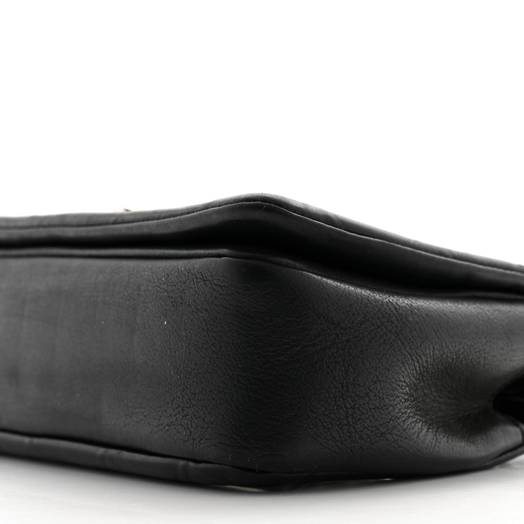 Calfskin Diamond Embossed Small New Chic Flap Black
