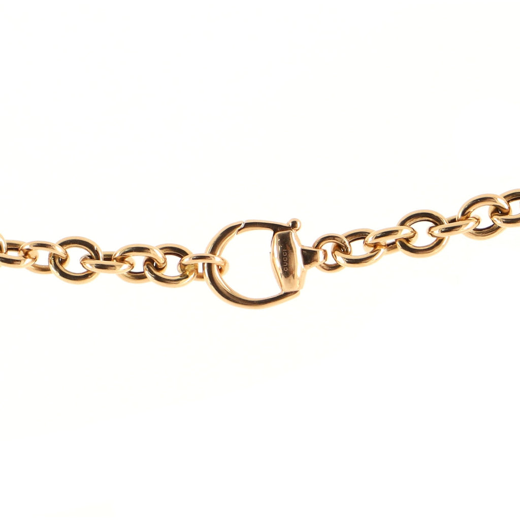 Horsebit Pendant Necklace 18K Rose Gold with Black Diamonds Large