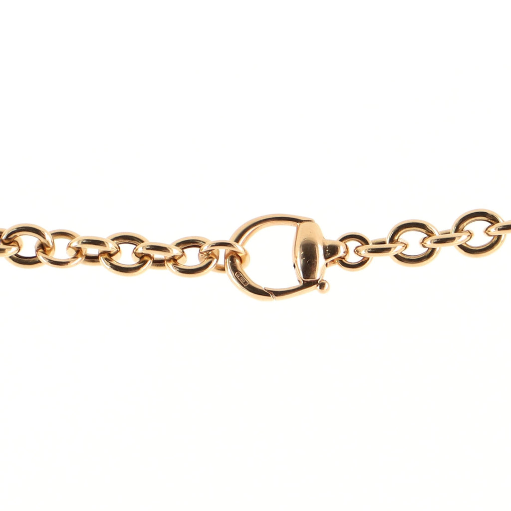 Horsebit Pendant Necklace 18K Rose Gold with Black Diamonds Large