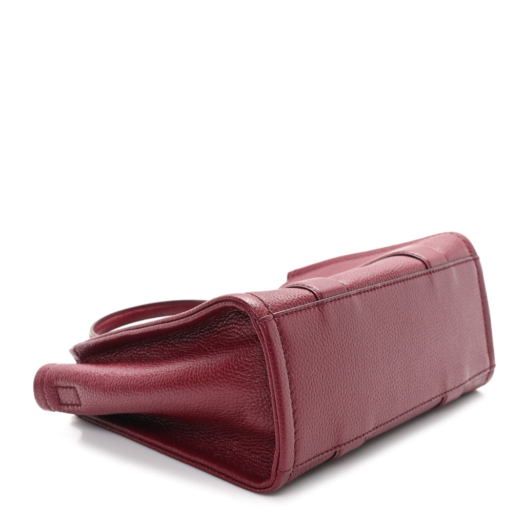 Grained Calfskin Small The Tote Bag Cherry