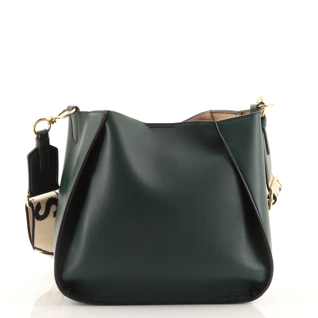 Logo Crossbody Bag Perforated Faux Leather Mini