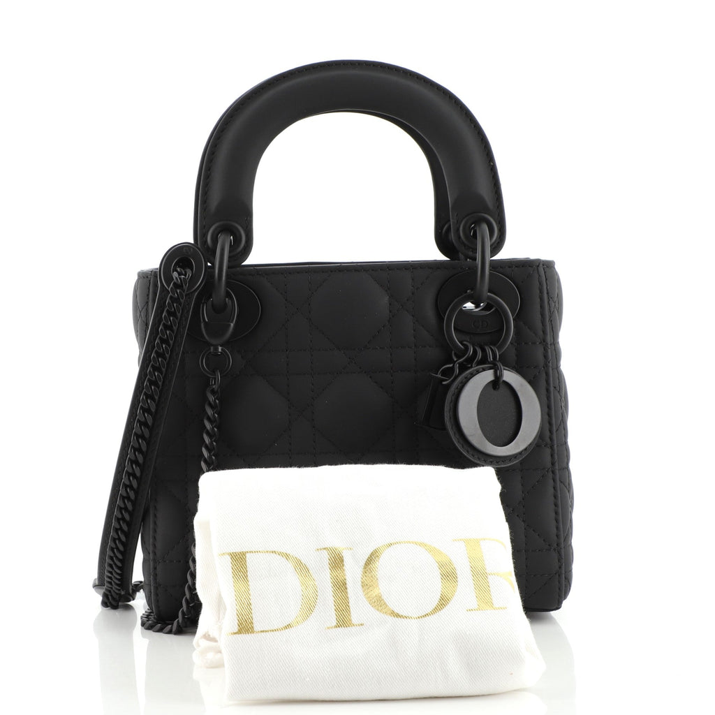 Ultra Matte Lady Dior Chain Bag Cannage Quilt Calfskin Mini