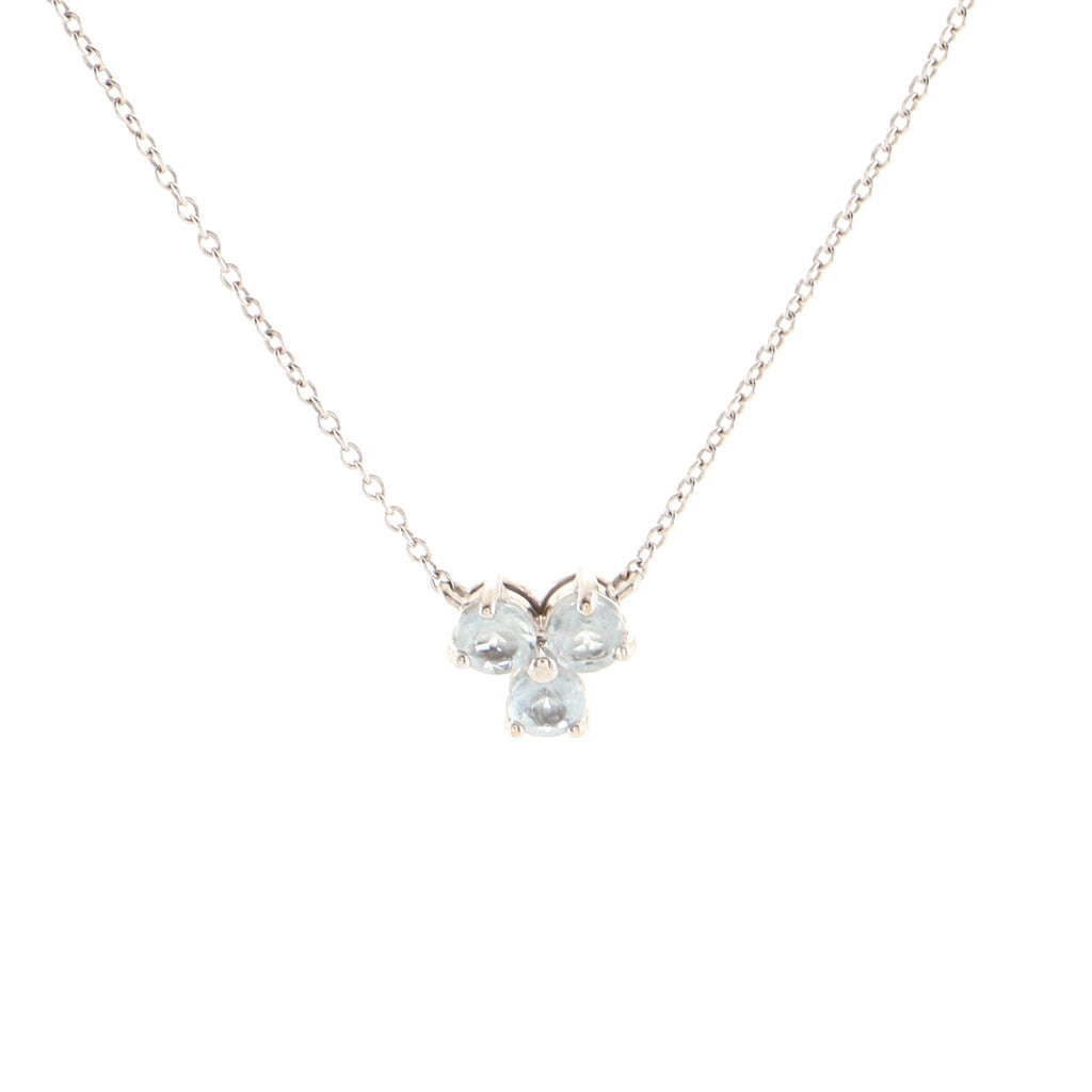 Aria Pendant Necklace 18K White Gold with Aquamarine