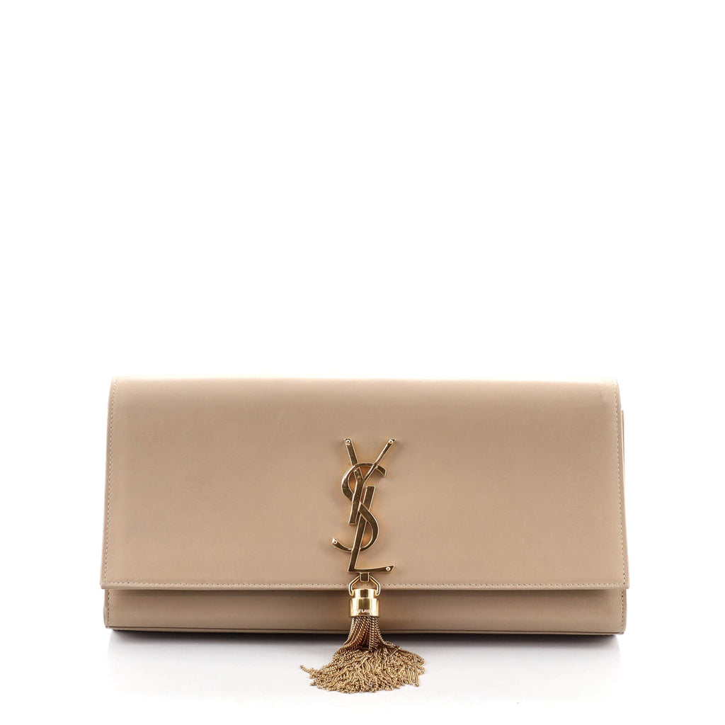 Classic Monogram Tassel Clutch Leather Long