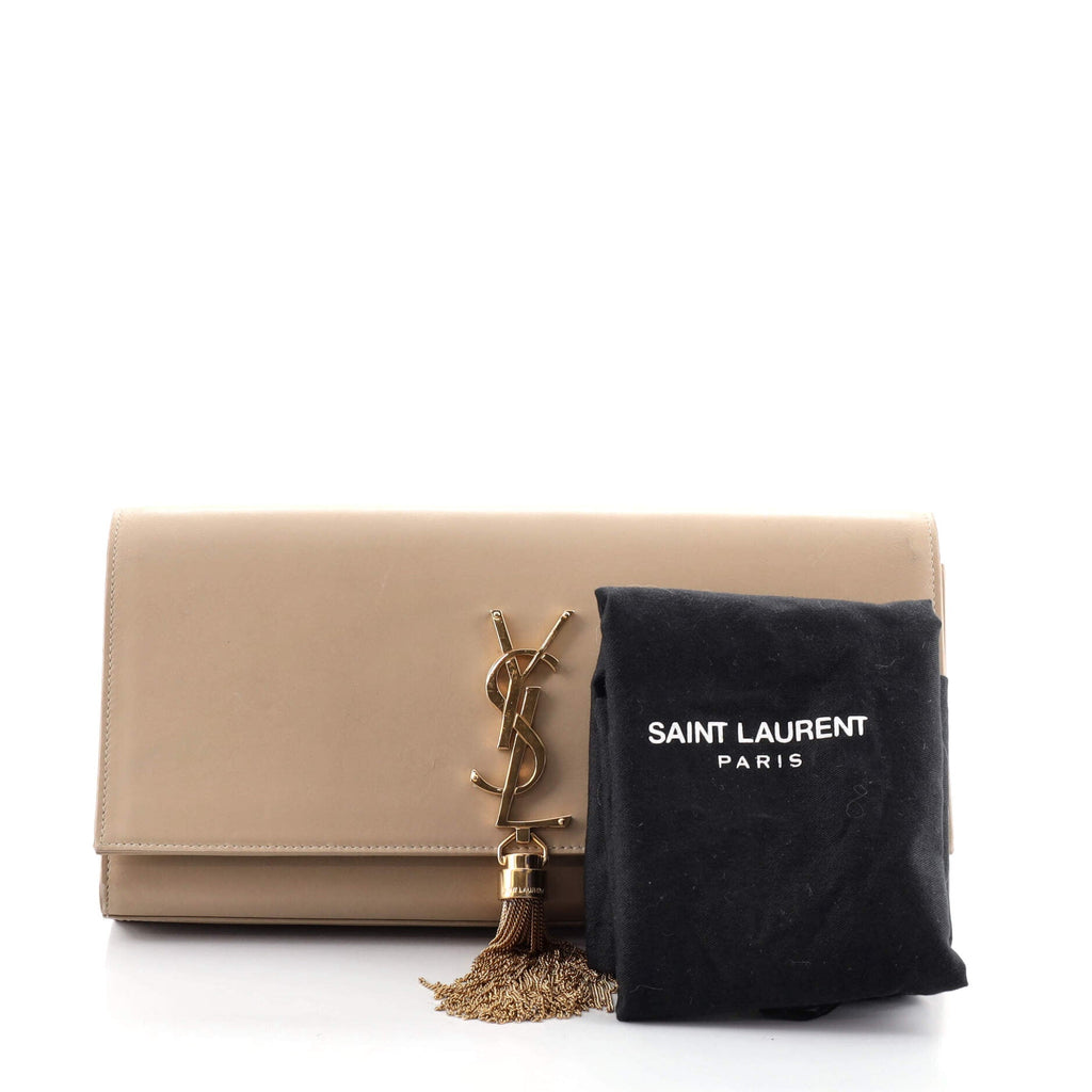 Classic Monogram Tassel Clutch Leather Long
