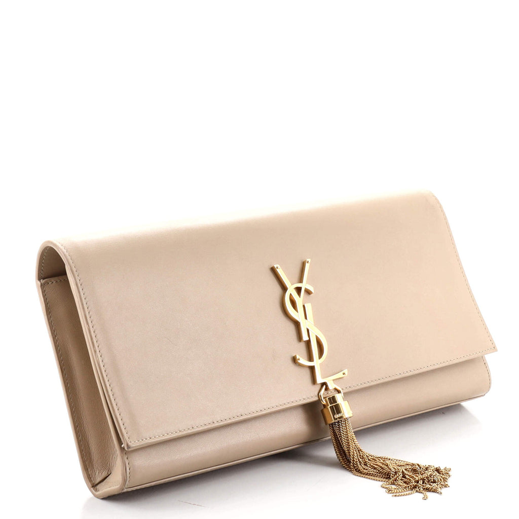 Classic Monogram Tassel Clutch Leather Long