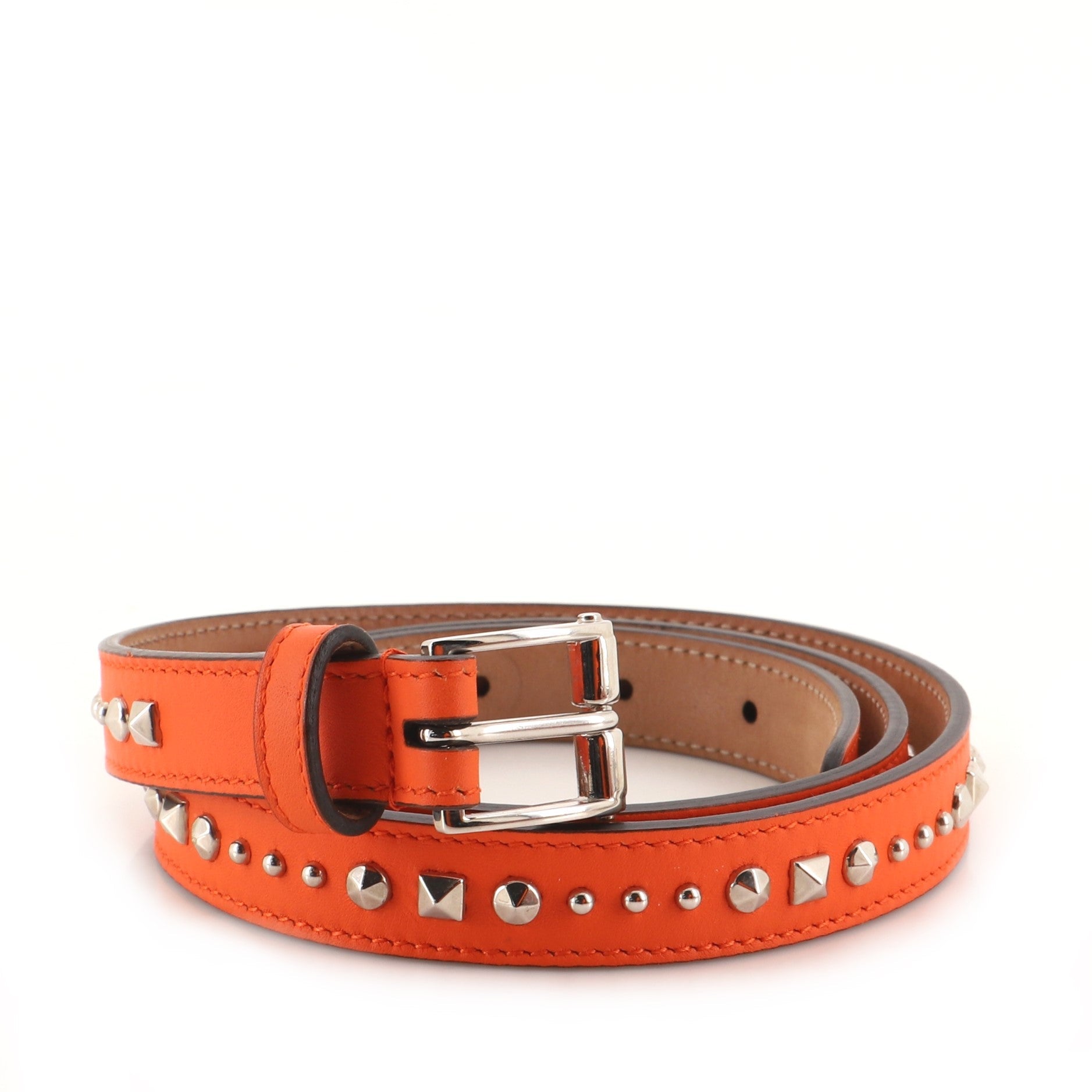 Belt Studded Leather Thin 90