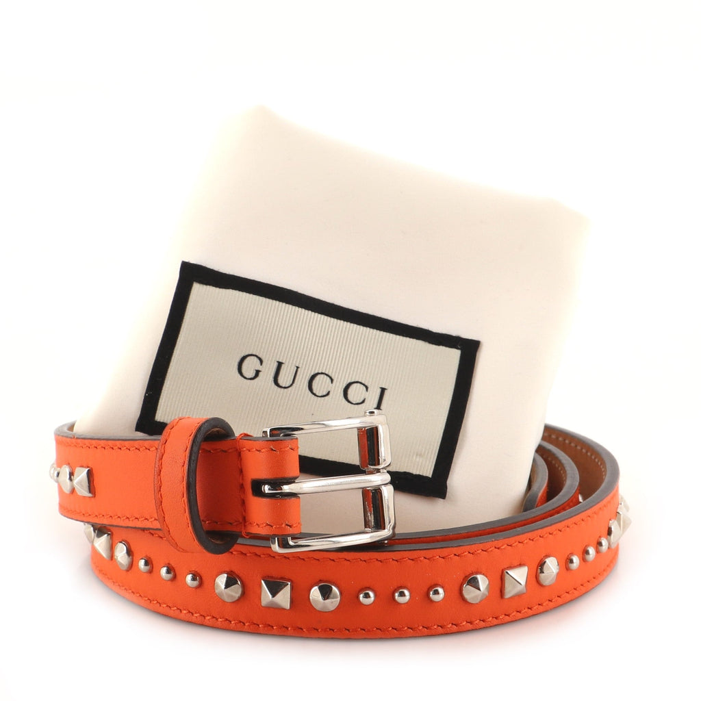 Belt Studded Leather Thin 90