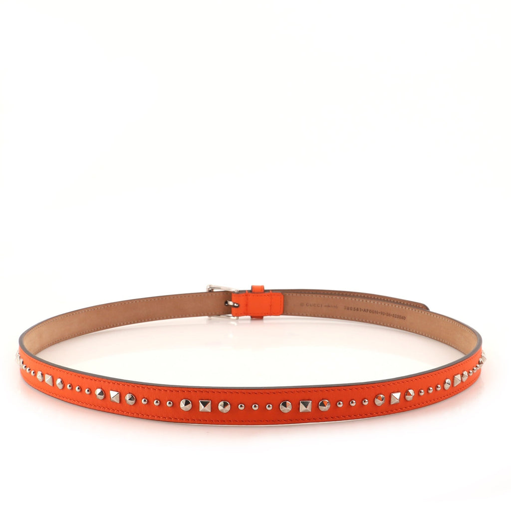 Belt Studded Leather Thin 90