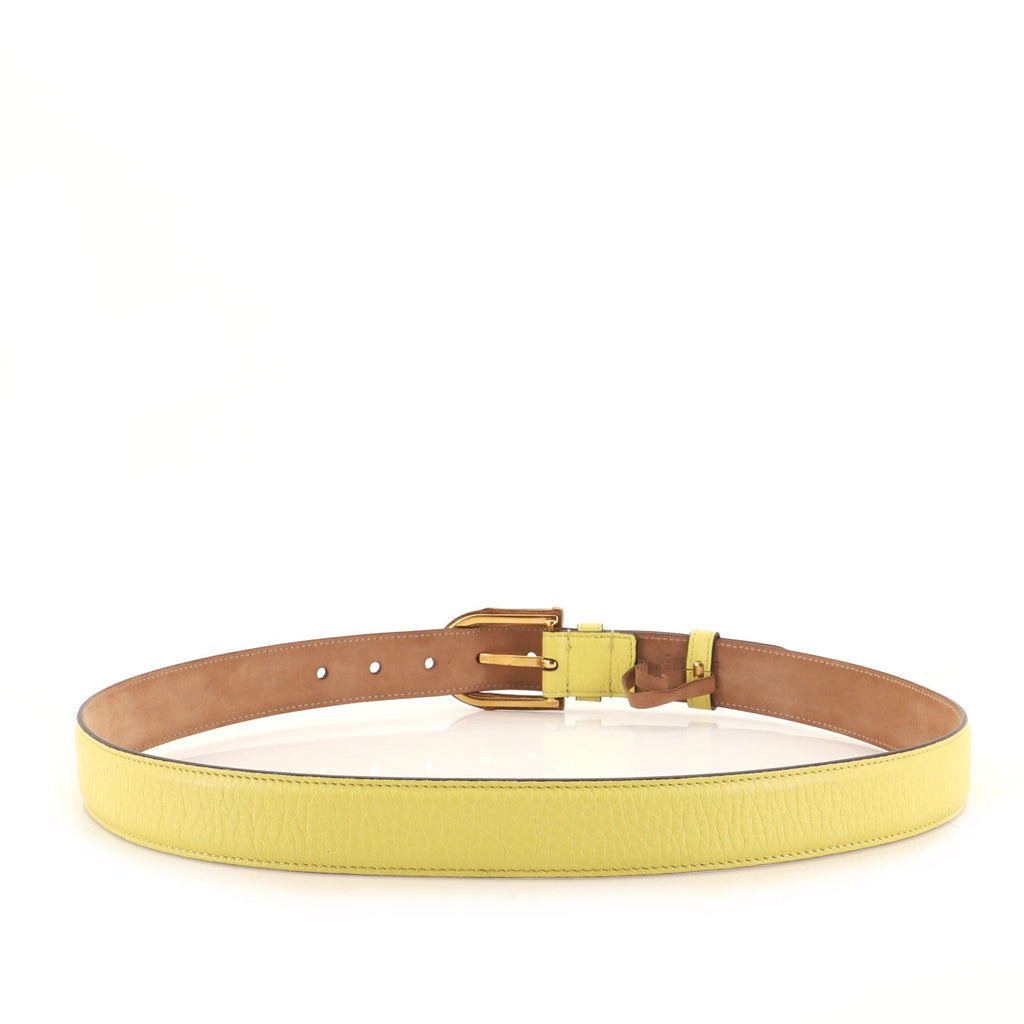 Bamboo Buckle Belt Leather Medium 90