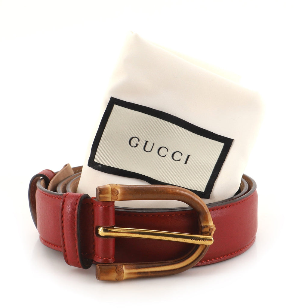 Bamboo Buckle Belt Leather Medium 75