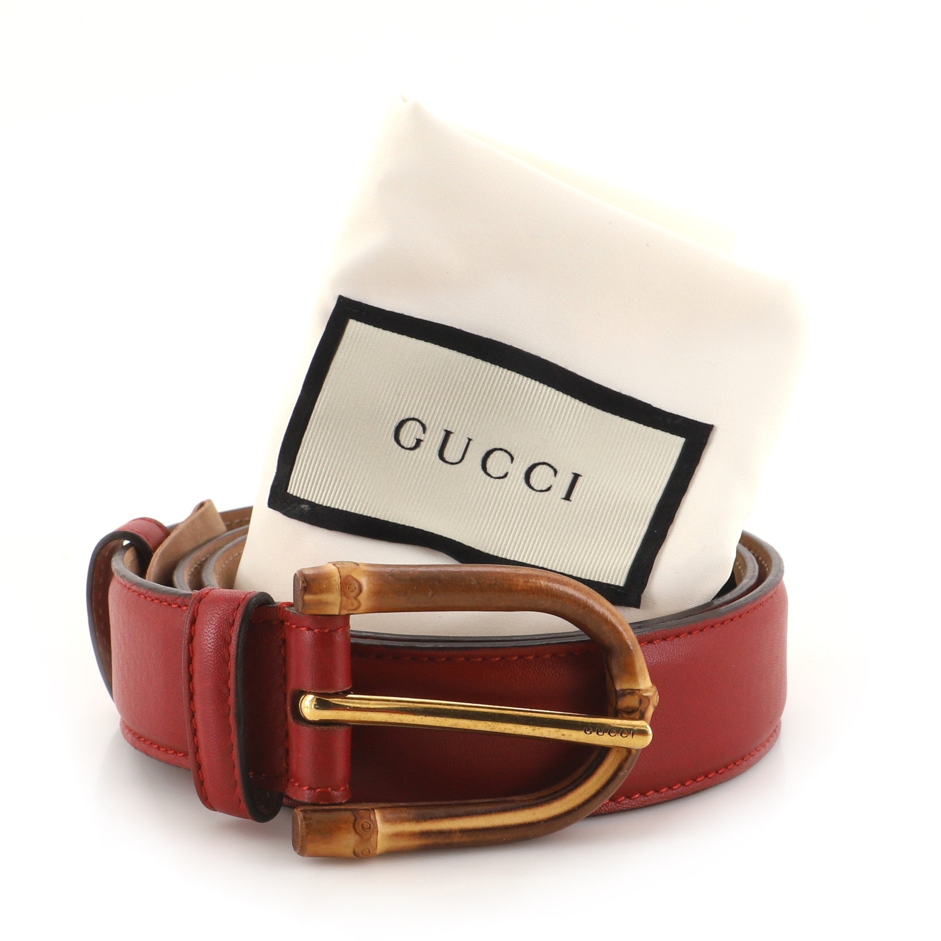 Bamboo Buckle Belt Leather Medium 75