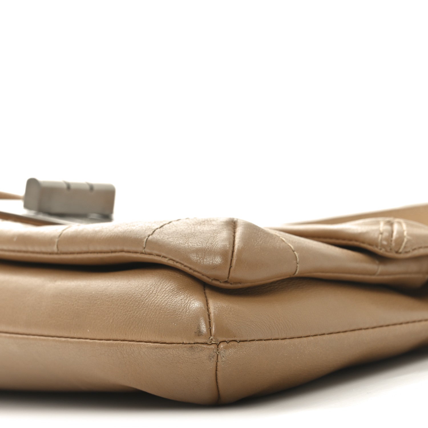 Calfskin Square Stitched Mademoiselle Shoulder Bag Tan