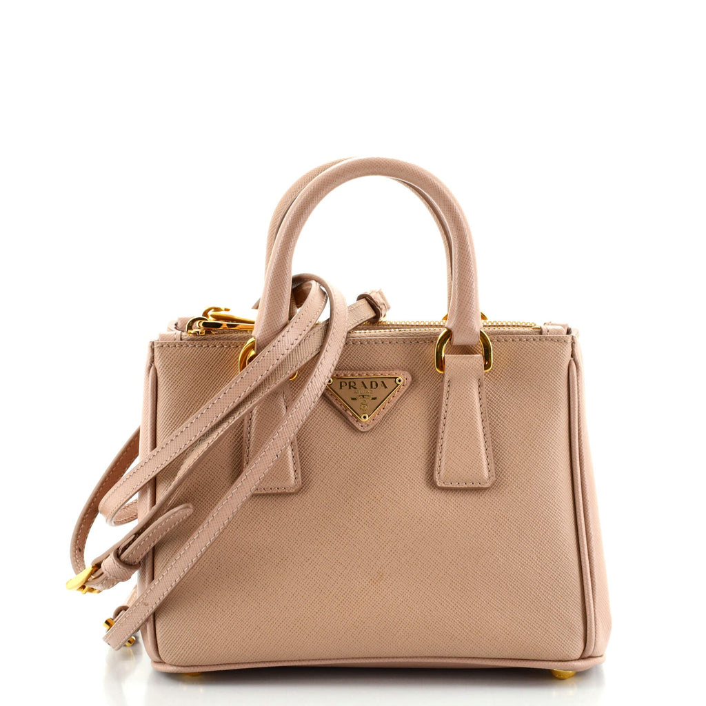 Galleria Double Zip Tote Saffiano Leather Mini