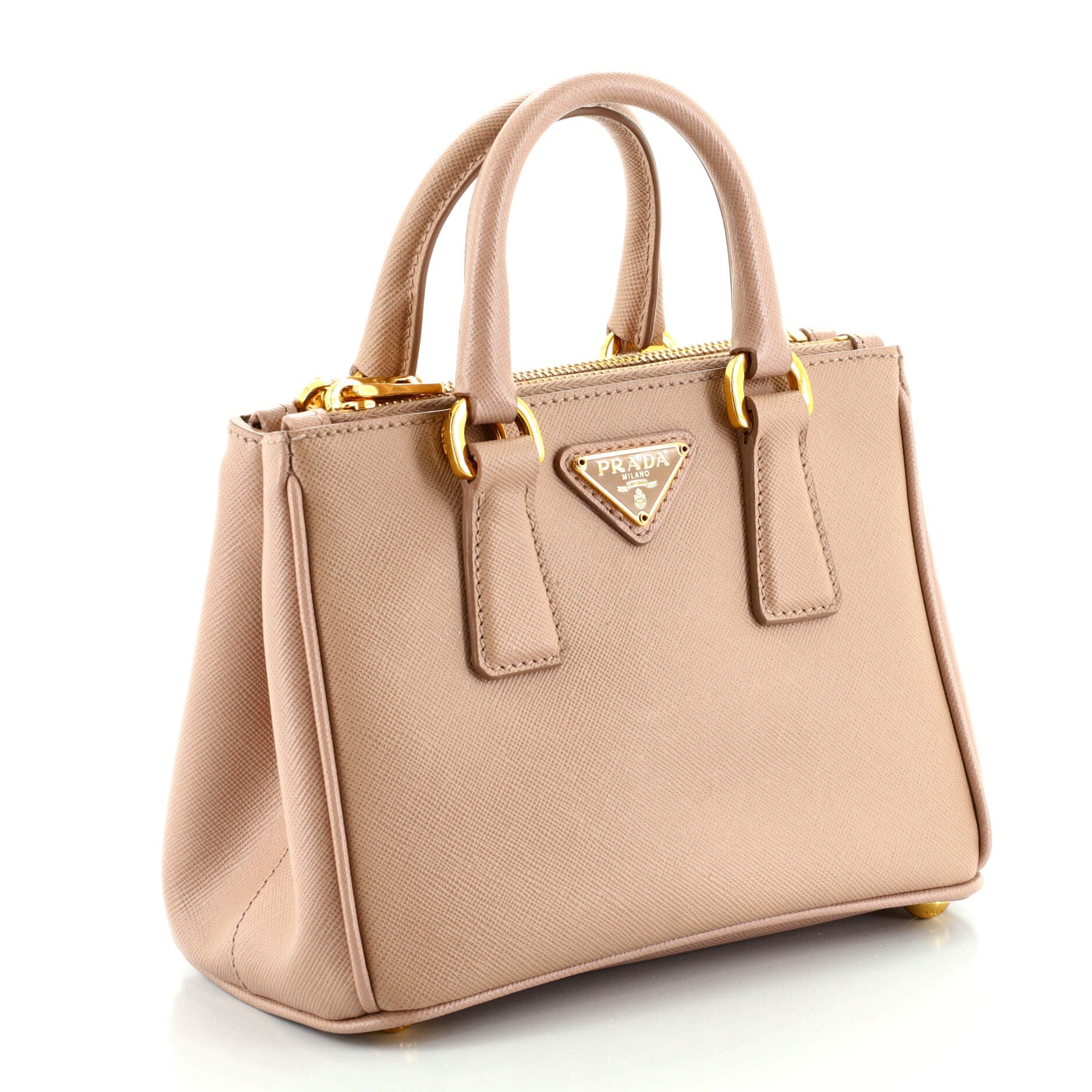 Galleria Double Zip Tote Saffiano Leather Mini