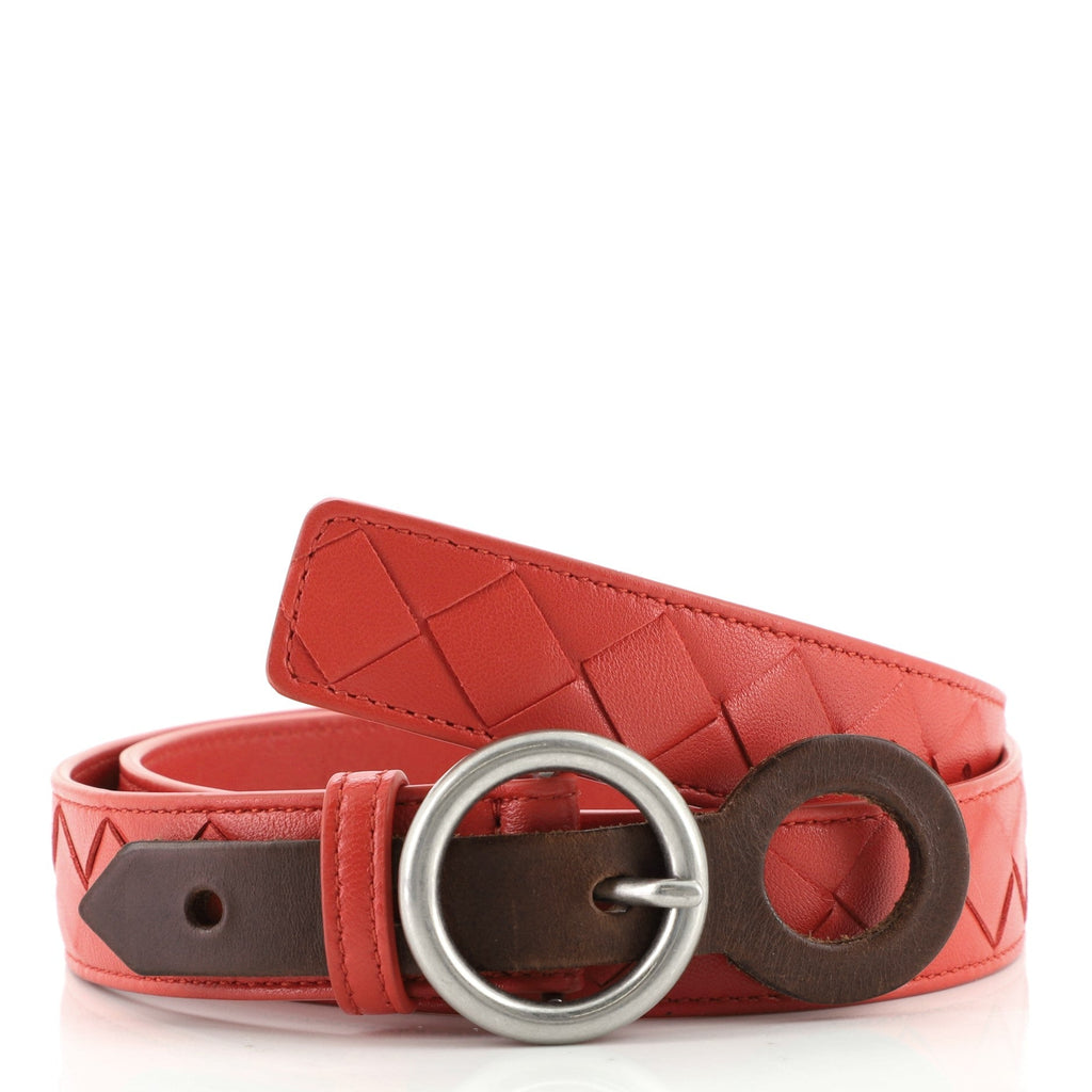 Circular Buckle Belt Intercciato Leather Medium 85