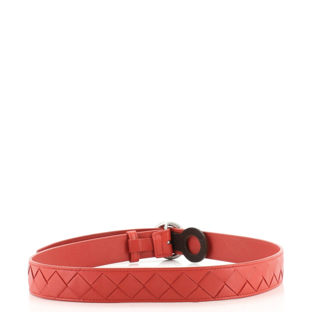 Circular Buckle Belt Intercciato Leather Medium 85