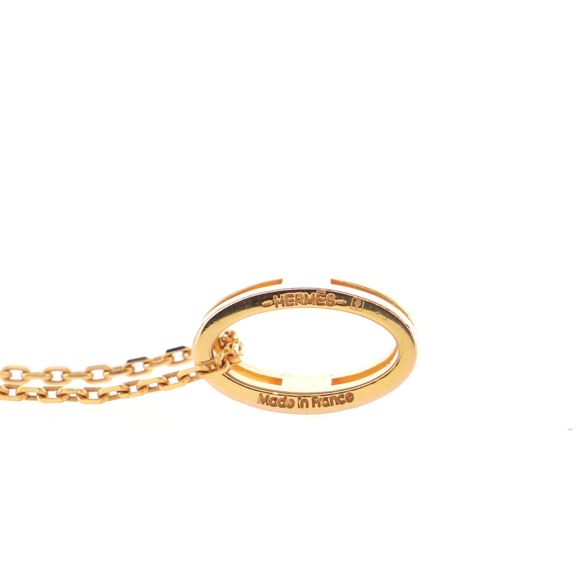 Pop H Pendant Chain Necklace Metal and Enamel
